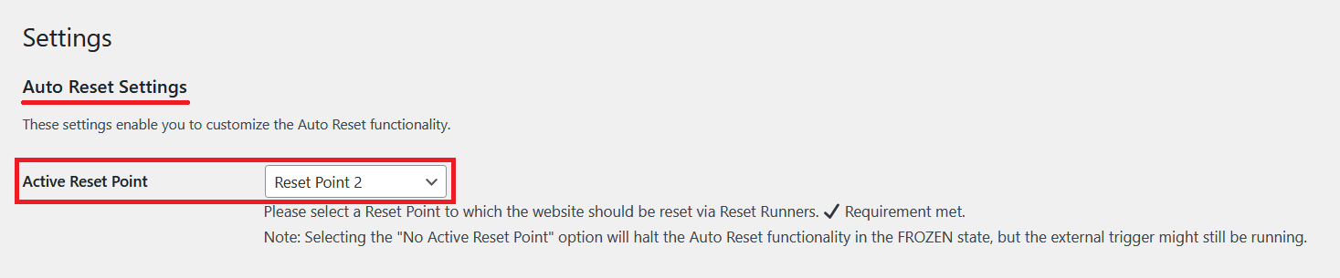 Active Reset Point