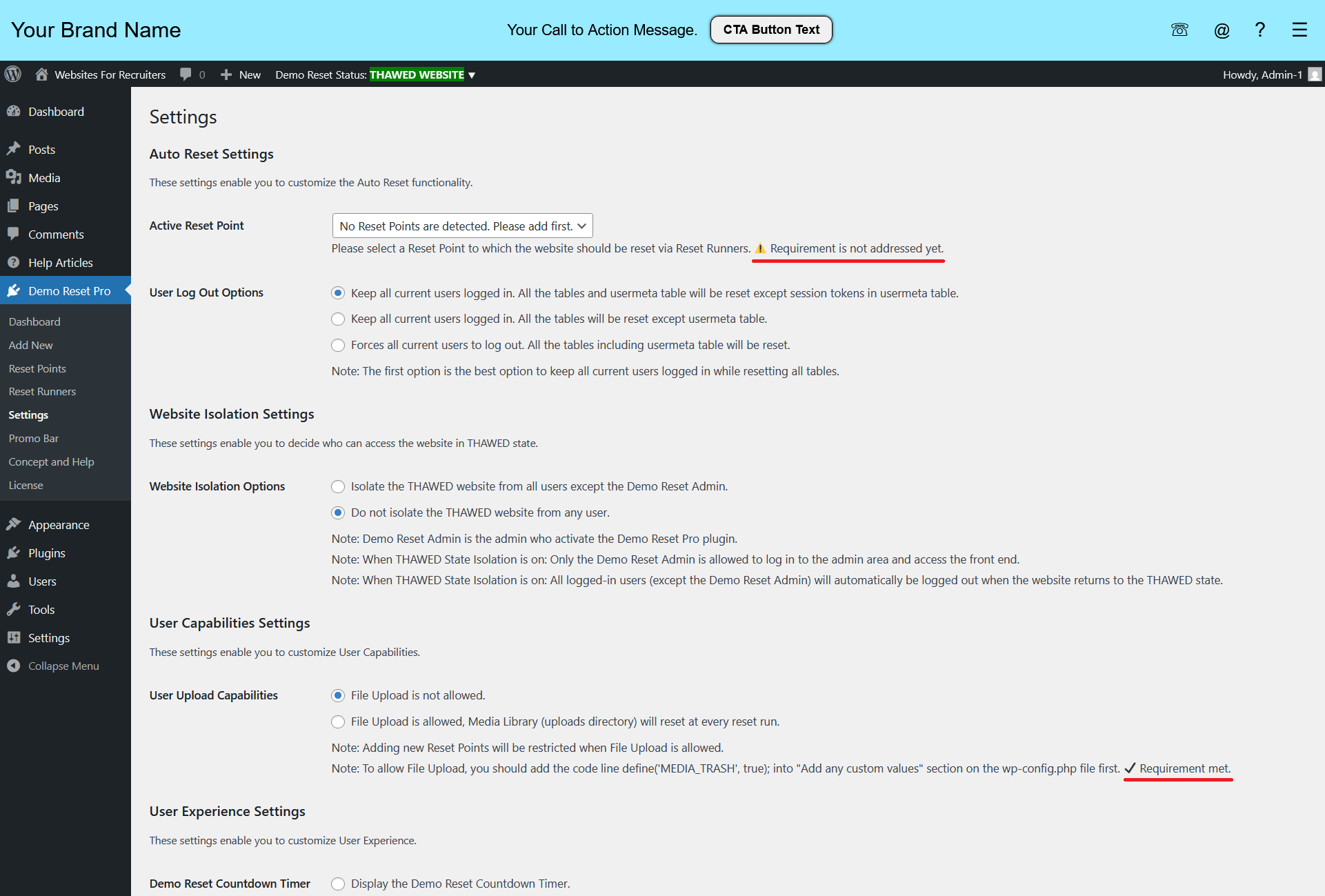 Settings Notes
