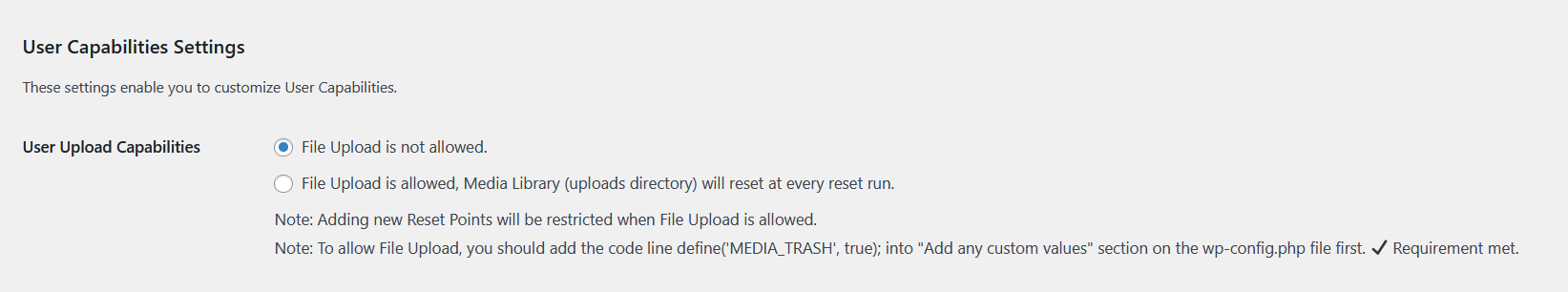 User Upload Capabilities